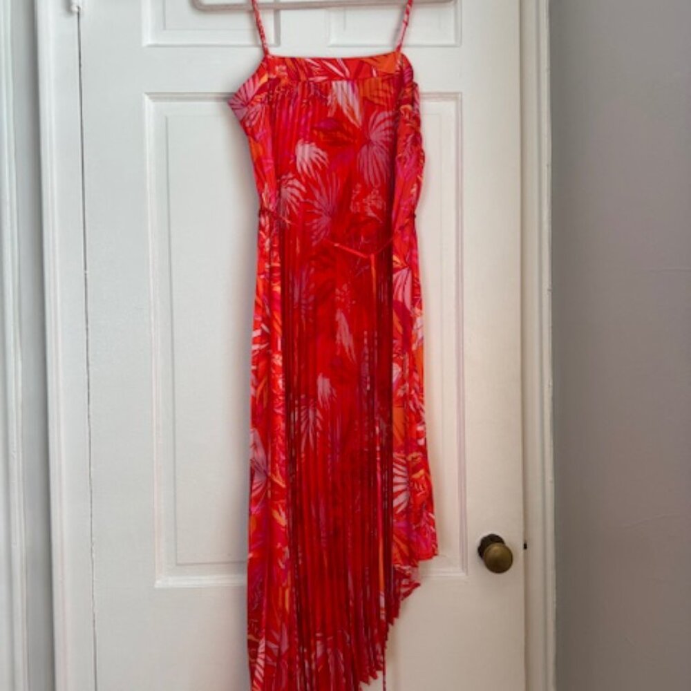 MILLY Irene Tropical Palm-Print Dress